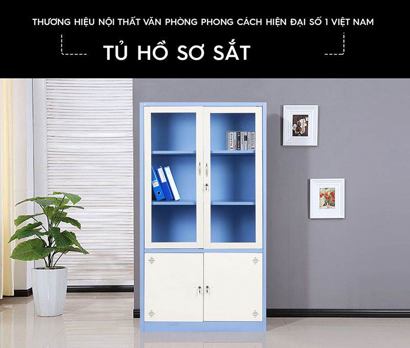 Tủ đựng tài liệu sắt sơn tĩnh điện 1000x450x1830mm (SKU: TD32294) aneto.vn - Nội Thất Văn Phòng