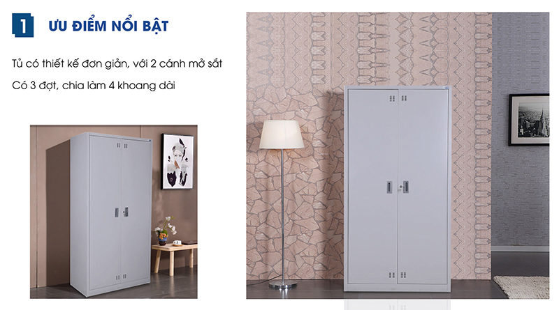 Tủ tài liệu thép 2 cánh chắc chắn (TD32285) aneto.vn - Nội Thất Văn Phòng
