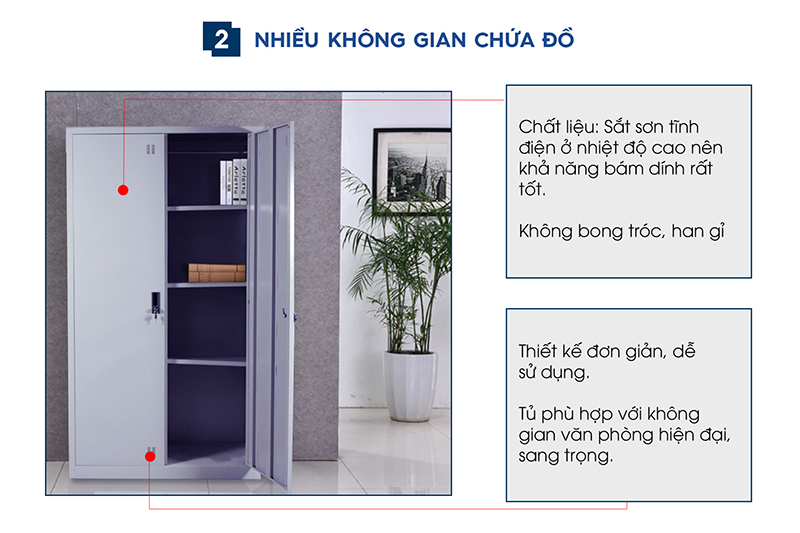 Tủ tài liệu thép 2 cánh chắc chắn (TD32285) aneto.vn - Nội Thất Văn Phòng