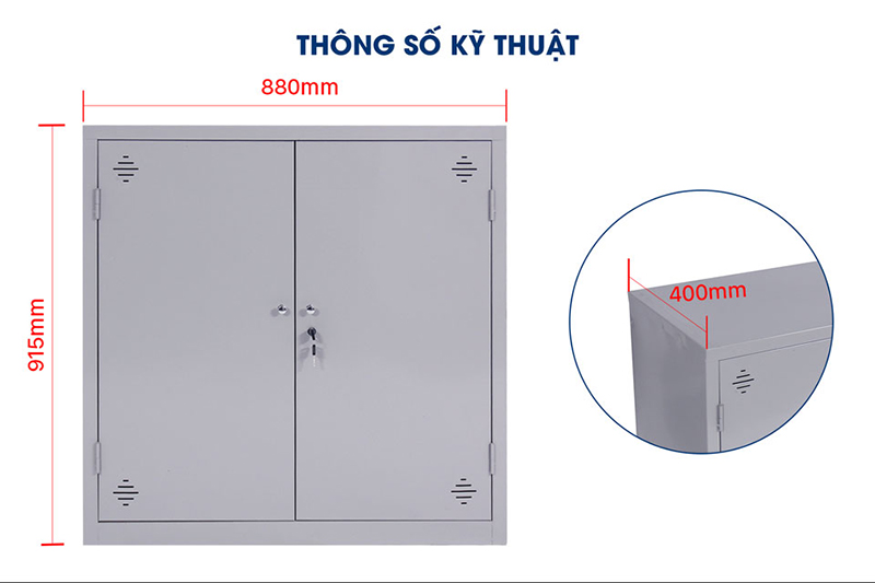 Tủ tài liệu sắt hai cánh nhỏ gọn - TD32264 aneto.vn - Nội Thất Văn Phòng