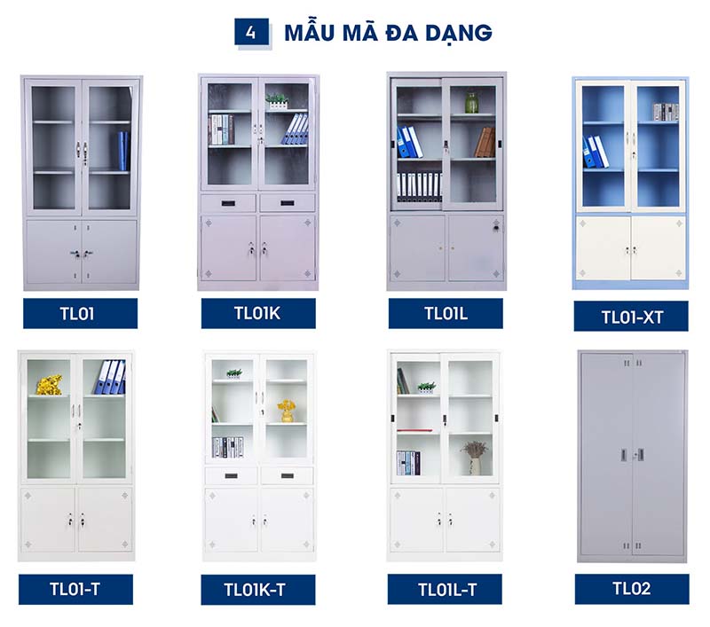 Tủ tài liệu cánh kính TL01K aneto.vn - Nội Thất Văn Phòng