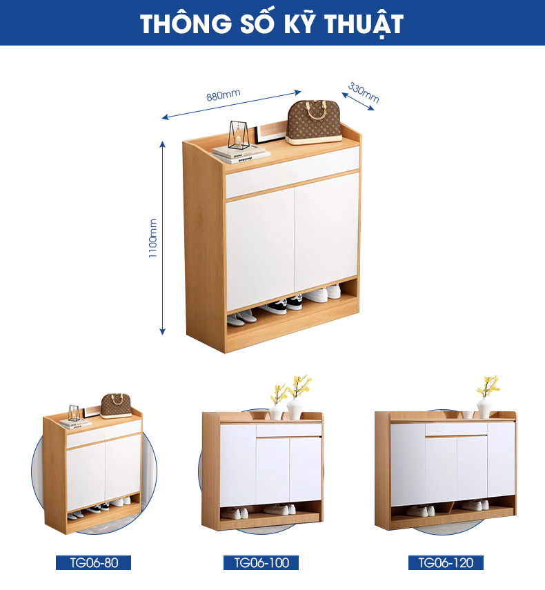 Tủ giày hiện đại SG32516 aneto.vn - Nội Thất Văn Phòng