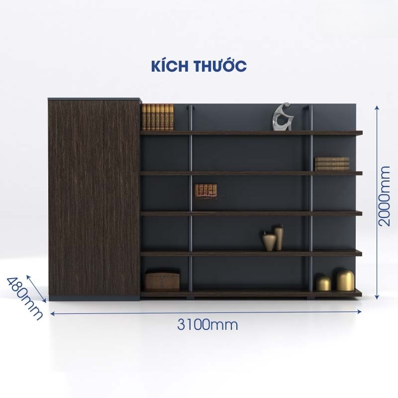 Tủ lạnh gỗ sồi đen Veneer cao cấp (DD33080) aneto.vn - Nội Thất Văn Phòng
