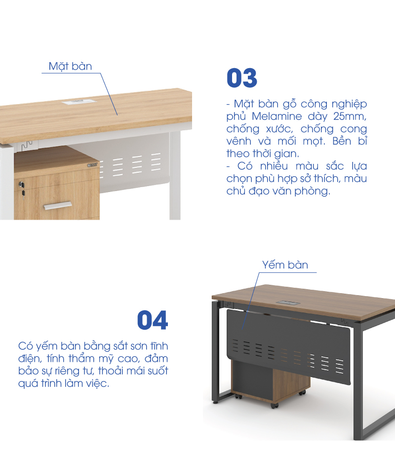 Bàn Làm Việc Đa Năng ANETO WK33864 aneto.vn - Nội Thất Văn Phòng
