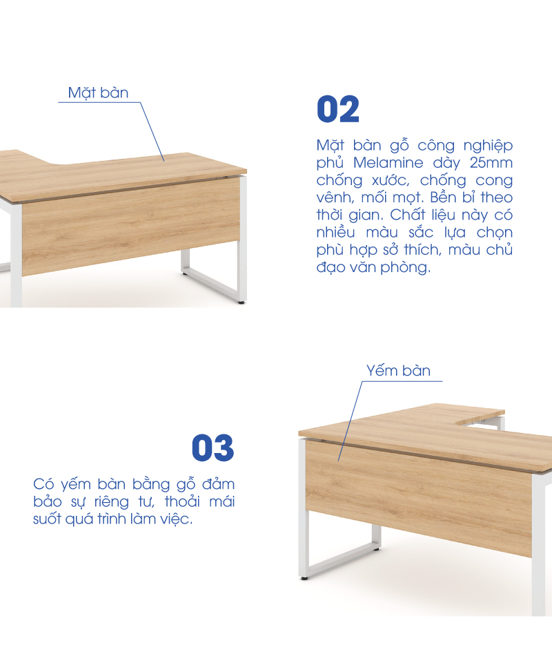 Bàn làm việc văn phòng 1m4 WK33855 aneto.vn - Nội Thất Văn Phòng