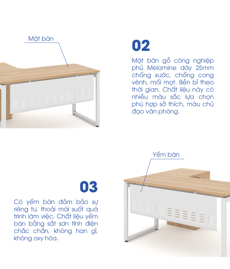 Bàn làm việc văn phòng 1m4 ANETO WK33836 aneto.vn - Nội Thất Văn Phòng