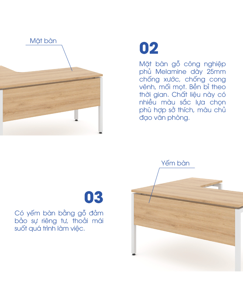 Bàn làm việc văn phòng 1m4 WK33757 aneto.vn - Nội Thất Văn Phòng
