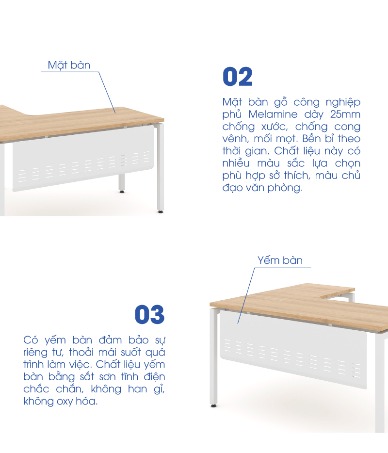 Bàn làm việc văn phòng WK33746 aneto.vn - Nội Thất Văn Phòng