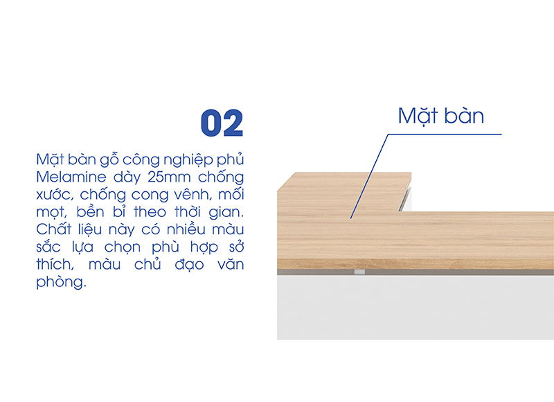 Bàn làm việc văn phòng 1m4 WK33727 aneto.vn - Nội Thất Văn Phòng