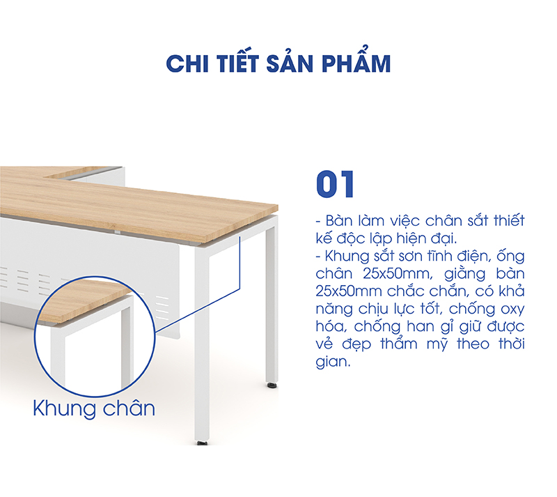 Bàn làm việc văn phòng 1m4 WK33727 aneto.vn - Nội Thất Văn Phòng