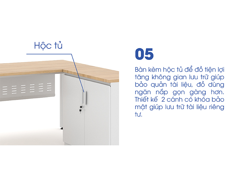 Bàn làm việc văn phòng 1m4 WK33727 aneto.vn - Nội Thất Văn Phòng