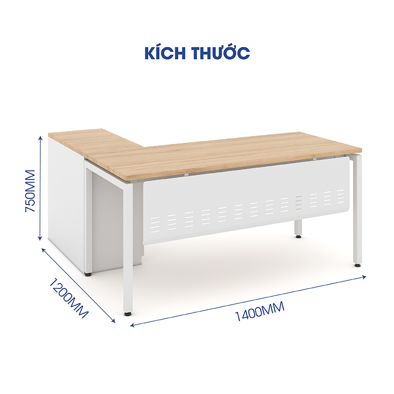 Bàn làm việc văn phòng 1m4 WK33727 aneto.vn - Nội Thất Văn Phòng