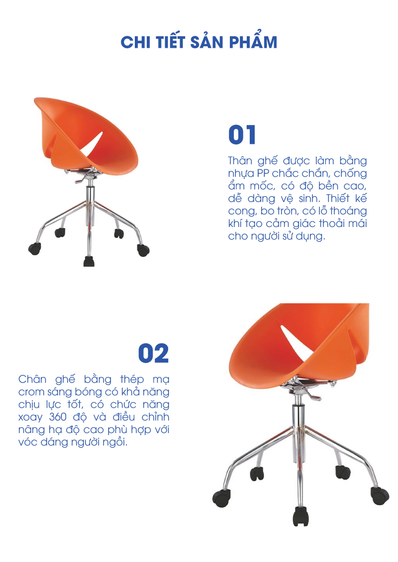 Ghế xoay cà phê tối giản ANETO WS31008 aneto.vn - Nội Thất Văn Phòng