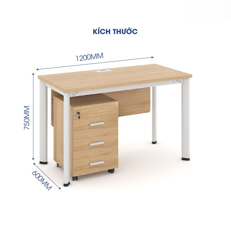 Bàn làm việc văn phòng 1m2 hiện đại ANETO WK34118 aneto.vn - Nội Thất Văn Phòng