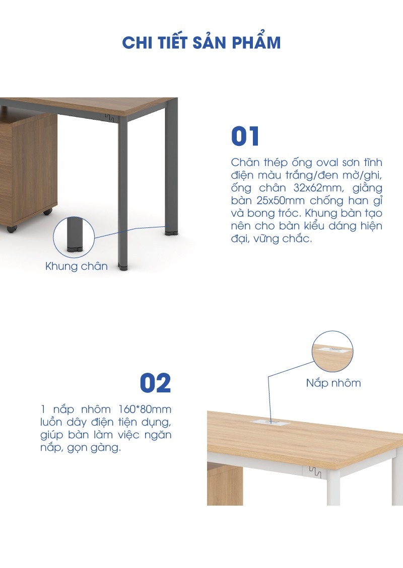 Bàn Làm Việc Văn Phòng ANETO WK34135 aneto.vn - Nội Thất Văn Phòng