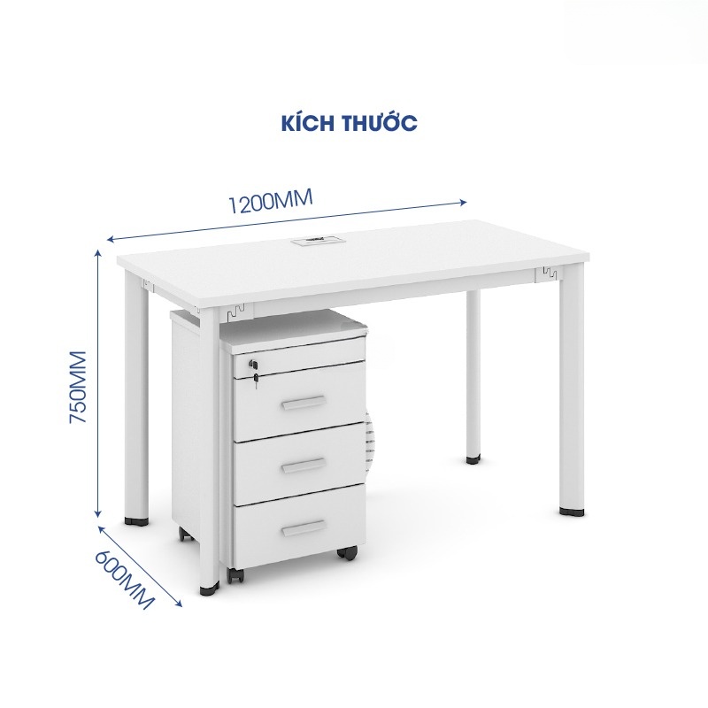 Bàn Làm Việc Văn Phòng Cao Cấp 1m2 ANETO WK34114 aneto.vn - Nội Thất Văn Phòng