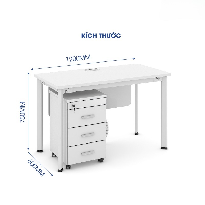 Bàn làm việc văn phòng 1m2 WK34108 aneto.vn - Nội Thất Văn Phòng