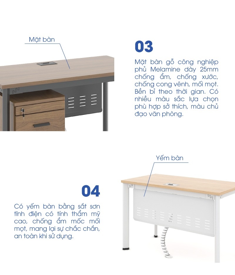 Bàn Làm Việc Văn Phòng ANETO WK34097 aneto.vn - Nội Thất Văn Phòng
