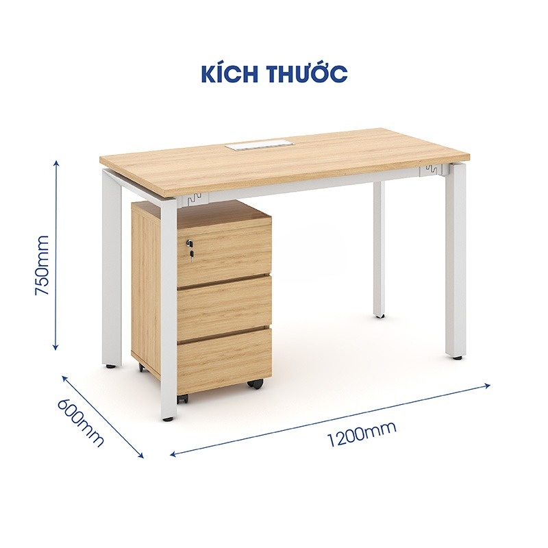 Bàn làm việc văn phòng 1m2 WK34048 aneto.vn - Nội Thất Văn Phòng
