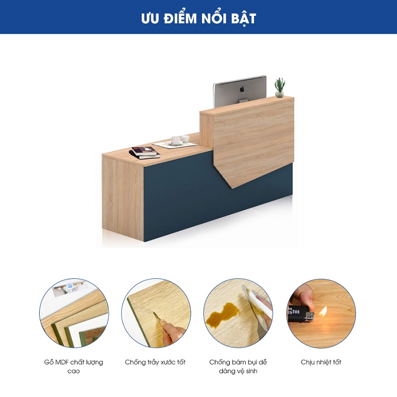 Quầy lễ tân hiện đại cao cấp RT34328 aneto.vn - Nội Thất Văn Phòng