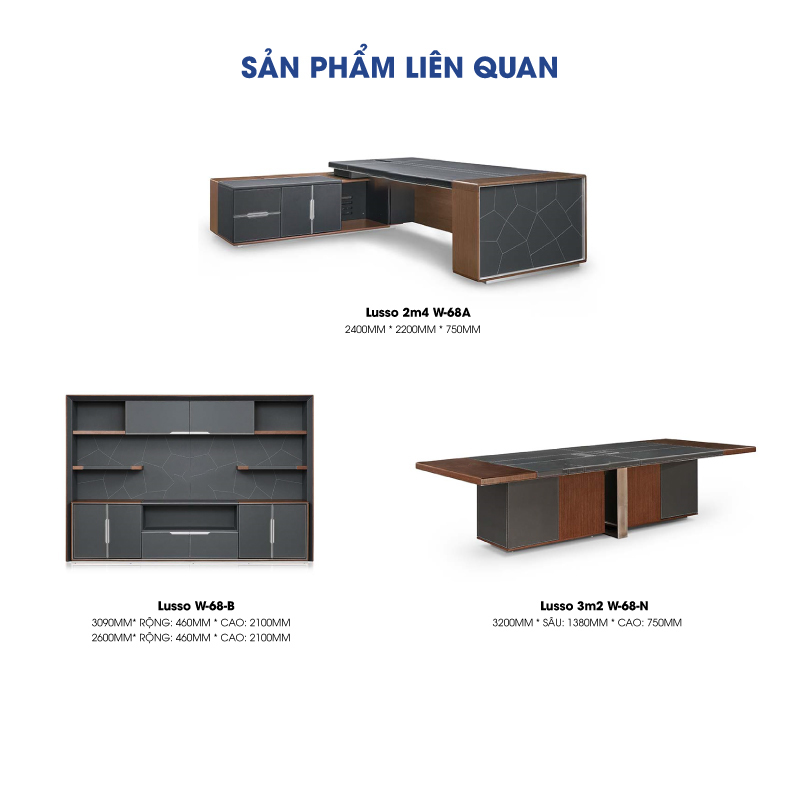 Bàn Giám Đốc Sang Trọng 2m4 PD35655 aneto.vn - Nội Thất Văn Phòng