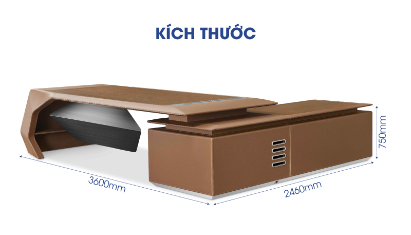 Bàn Giám Đốc 3m6 Phong Cách Hiện Đại PD35644 aneto.vn - Nội Thất Văn Phòng