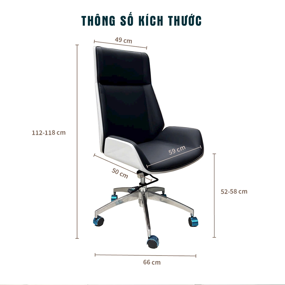 Ghế Giám Đốc Xoay Da Nhập Khẩu ANETO MD37740 Ghế Giám Đốc Xoay Da Nhập Khẩu ANETO MD37740 - Ảnh 5
